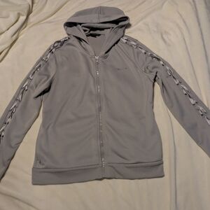 Armani Exchange Light Gray Women's Zip-Up Hoodie